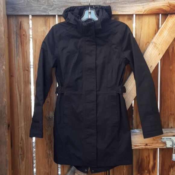 The north face hyvent black long coat sz xs - Picture 2 of 8